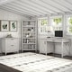 preview thumbnail 60 of 68, Key West 54W Computer Desk with Cabinet and Bookcase by Bush Furniture Linen White Oak