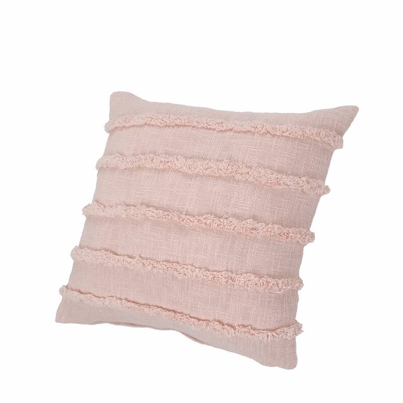 HomeRoots 20" X 20" Pearl Blush And Peach 100% Cotton Zippered Pillow