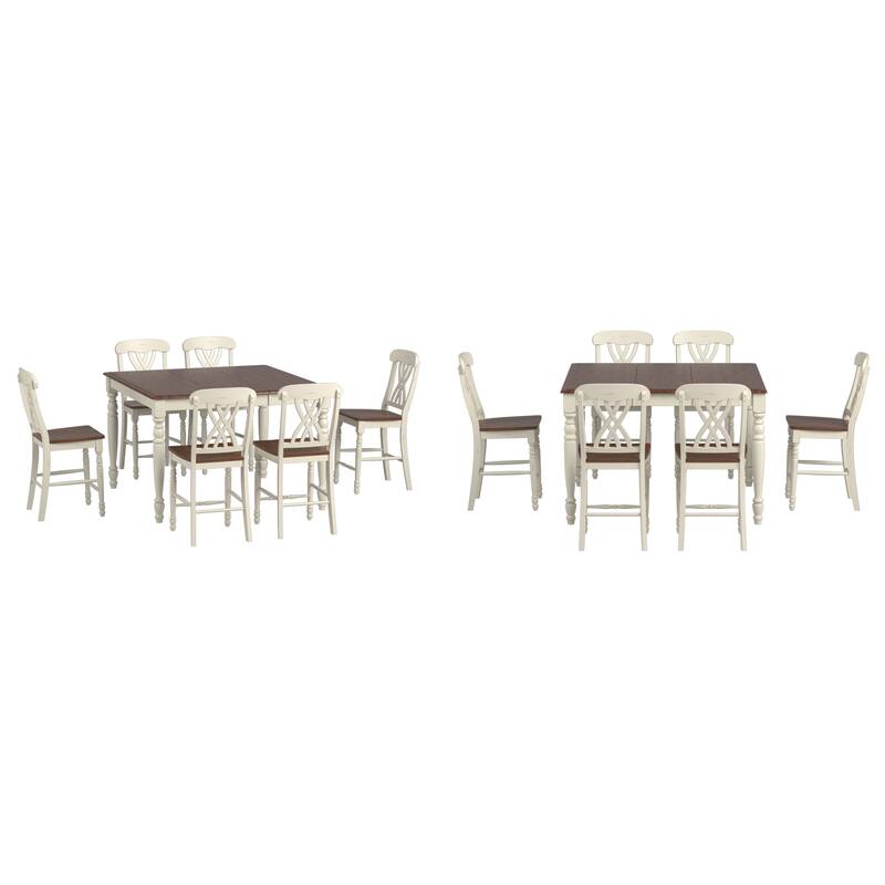 Brunico Counter Height Two-Tone Extending Dining Set - 7 Piece - Antique White