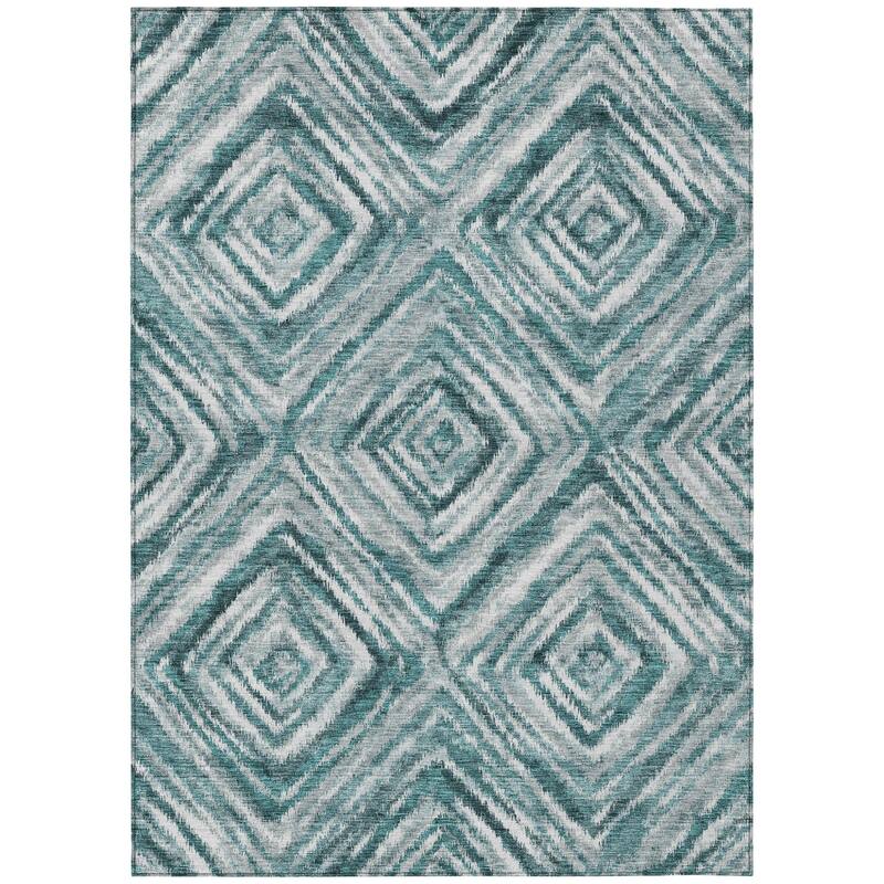 HomeRoots Geometric Transitional Rectangle Outdoor Rug