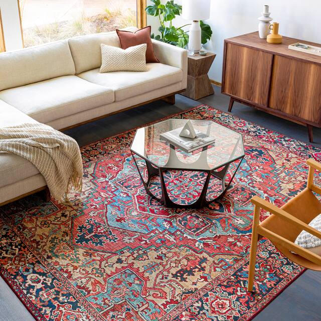 Adenia Vintage Medallion Printed Area Rug