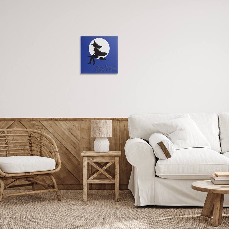 Stupell Sassy Witch & Full Moon Canvas Wall Art Design By Sazerelli Designs