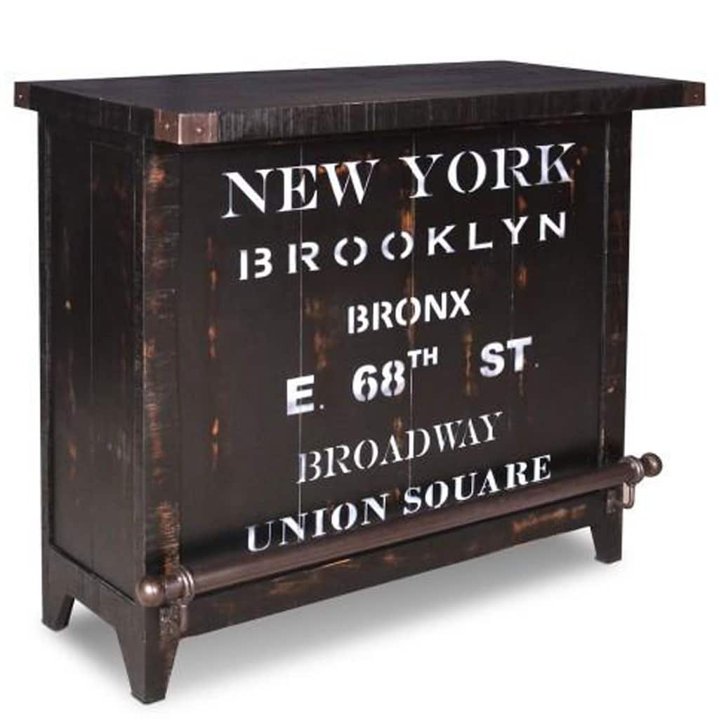 City Bar with Wine Rack - 48" - with Graffiti