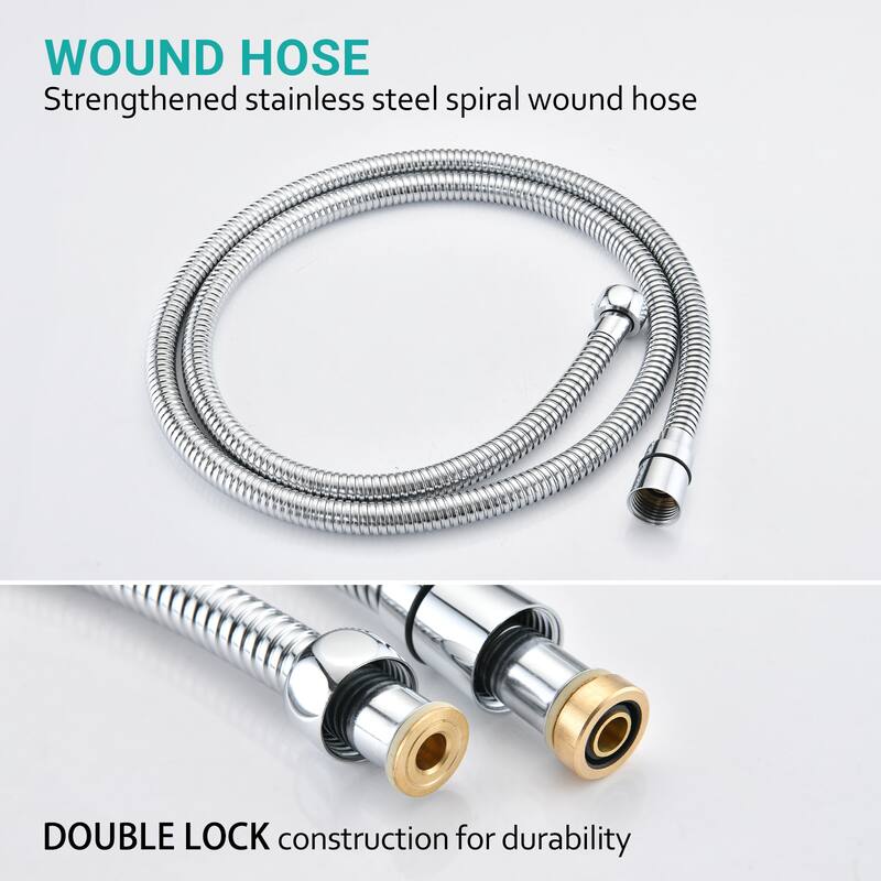 5 Mode Adjustable Settings Handheld Shower Head with Hose High Pressure Shower Heads