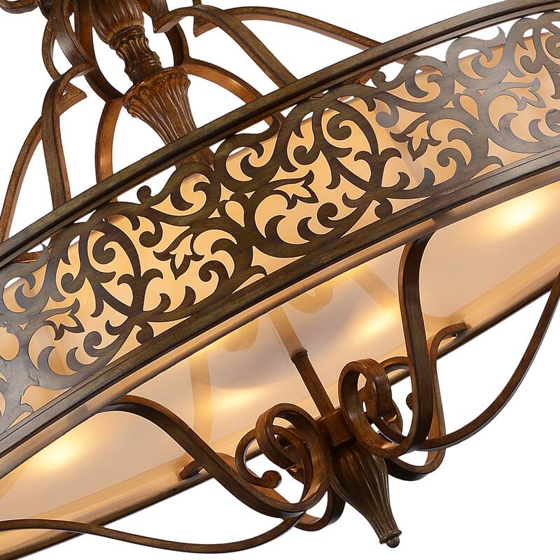 Nicole 6 Light Drum Shade Chandelier With Brushed Chocolate Finish - Brushed Chocolate