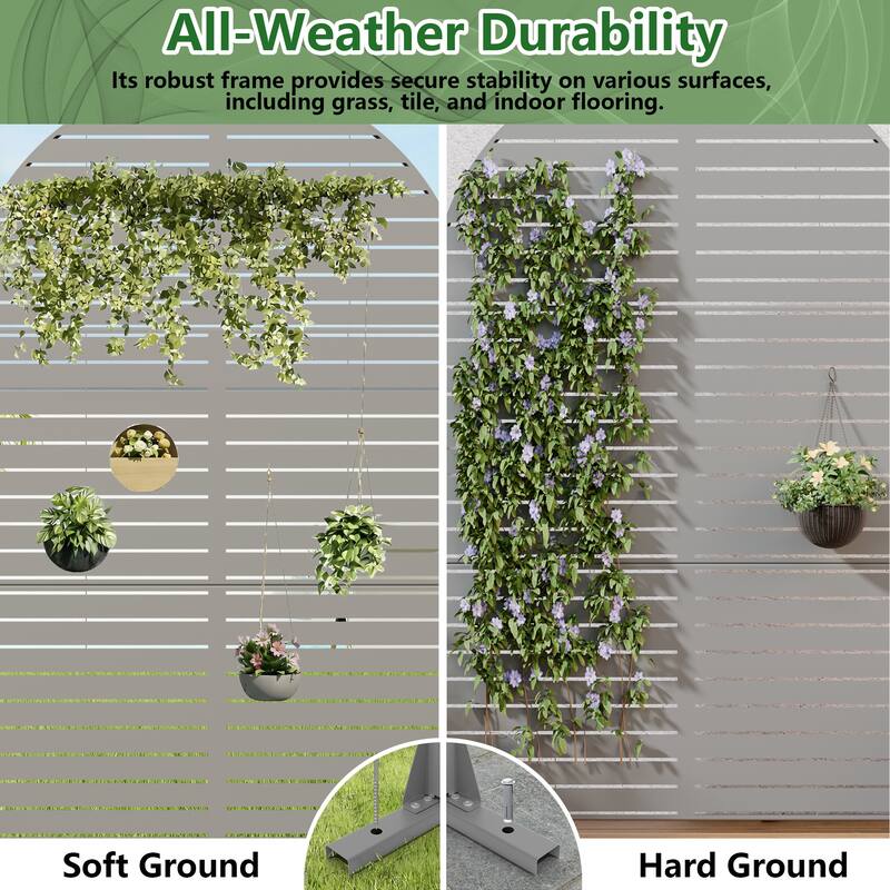 Dovelina 6ft.Outdoor Freestanding Metal Privacy Screen Decorative Garden Fence - 72"x47"