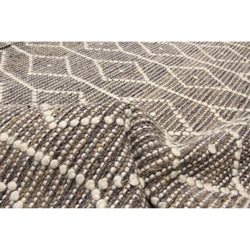 ECARPETGALLERY Braid weave Sienna Taupe Wool Rug - 5'0 x 8'6