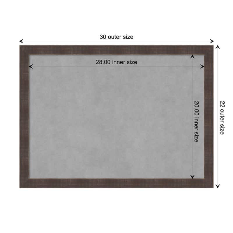 Amanti Art Whiskey Brown Rustic Framed Magnetic Board - Board Size 28x20
