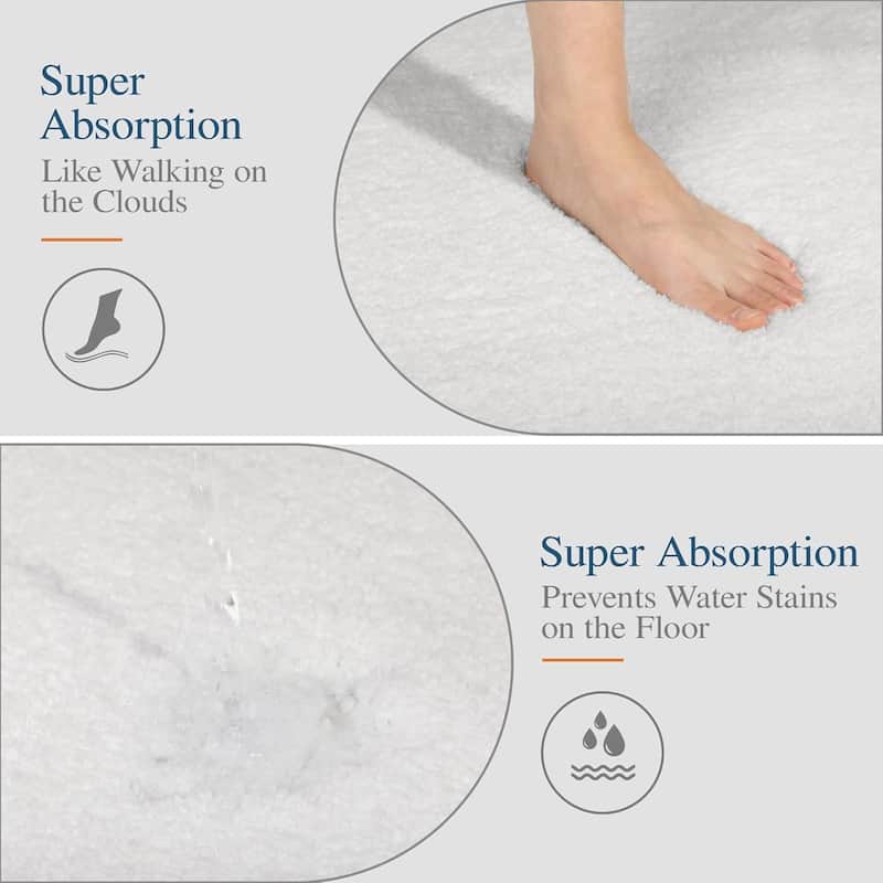 Bathroom Rug Non Slip Bath Mat for Bathroom, Water Absorbent Soft Microfiber Shaggy Bathroom Mat Machine Washable Bath Rug