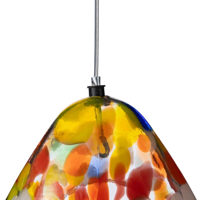 Glitzhome 6.75''H Glass Water Drop Hanging Dots Birdfeeder