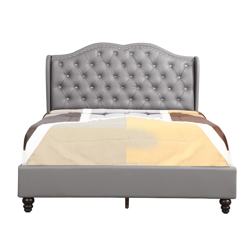 Joy Jeweled Tufted King Panel Bed