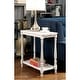 preview thumbnail 2 of 3, Transitional Style Side Table with Hidden Tray in White