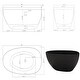 preview thumbnail 15 of 18, KISRAIS 59" X 30.75" Solid Surface Artificial Stone Freestanding Soaking Bathtub