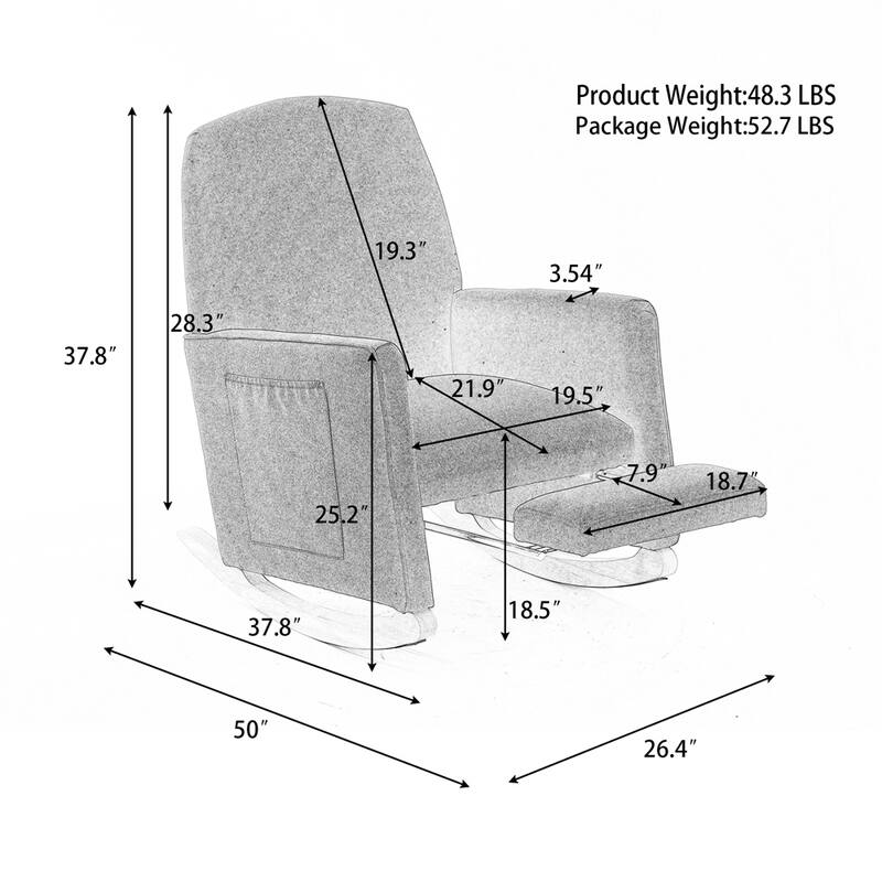 Rocking Chair With Adjustable Footrest
