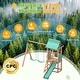 preview thumbnail 8 of 10, EROMMY 4‑in‑1 Outdoor Playset – Wood Swing Set with Slide, Climbing Wall & Adjustable Swings, Backyard Playground for Kids
