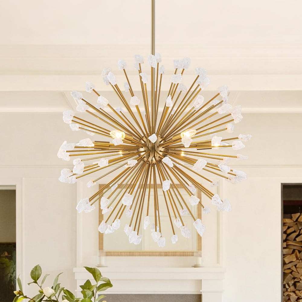 6-Light Oversized Luxury Firework Sputnik Chandelier - 28.7 in