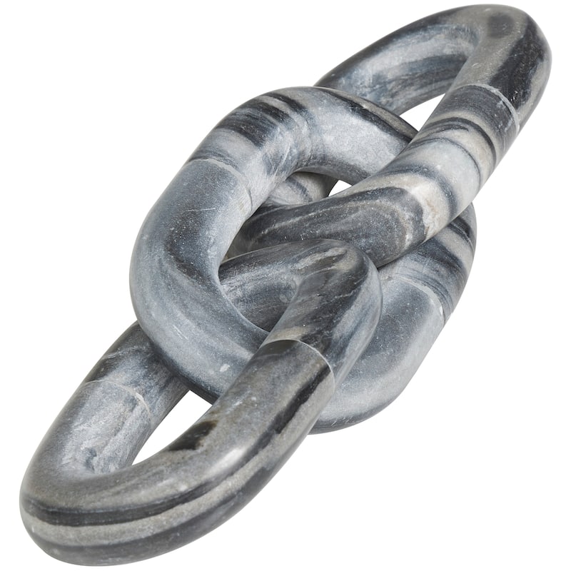 Luxe Gray Marble Geometric 2 or 3 Link Chain Sculpture