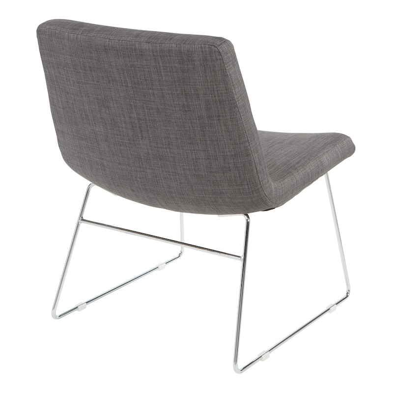 Thompson Upholstered Lounge Chair with Chrome Base