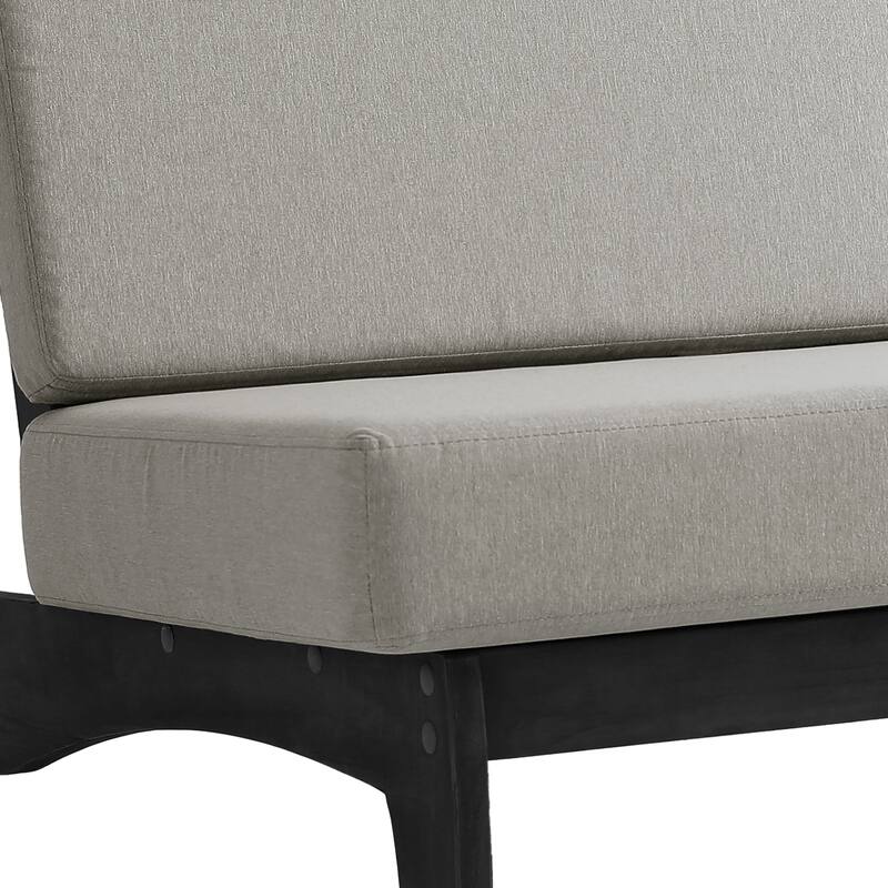 Outdoor Teak Wood Waterproof Armless Chair Loveseat with Cushions