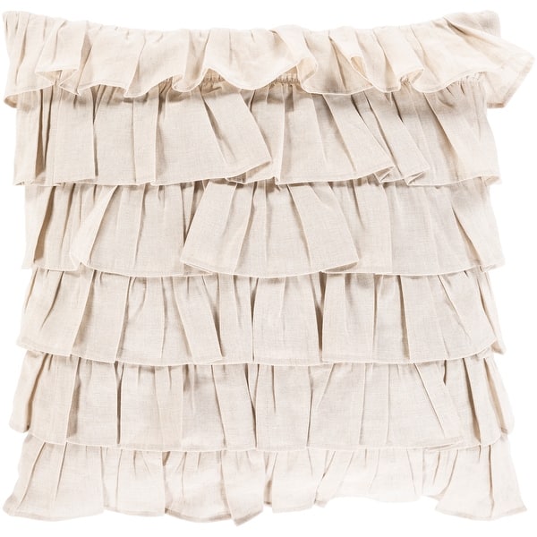slide 2 of 6, Ryder Ruched Ruffle 20-inch Throw Pillow Cover Only - Ivory