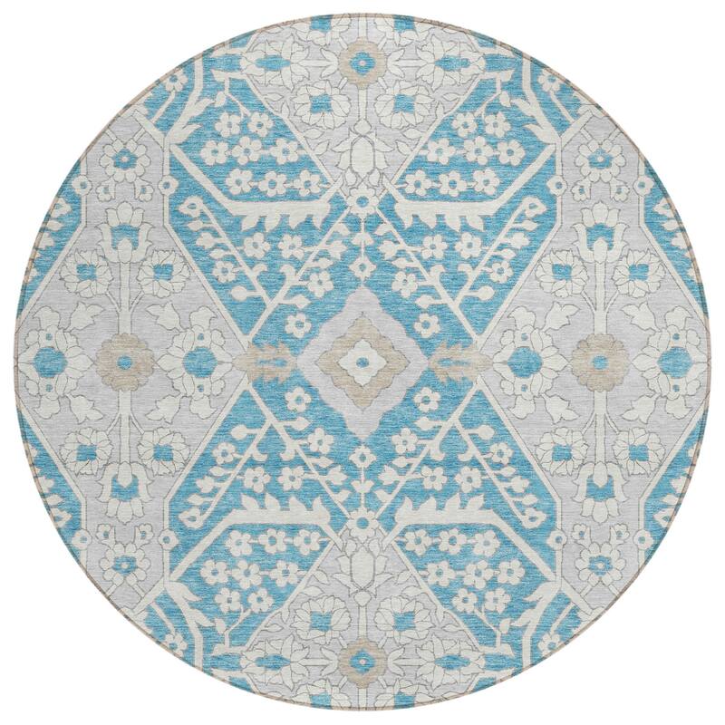 HomeRoots Floral Transitional Rectangle Outdoor Rug
