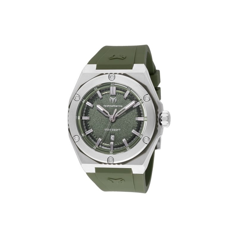 Technomarine Men's TM-416067 CORAL Quartz 3 Hand Olive Green Dial Watch