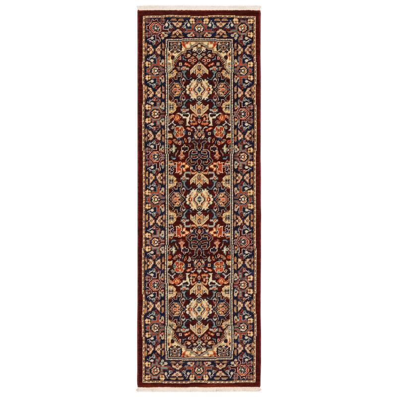 Style Haven Leander Intricate Medallion Fringed Wool Blend Area Rug - 2' x 6' - Rectangle