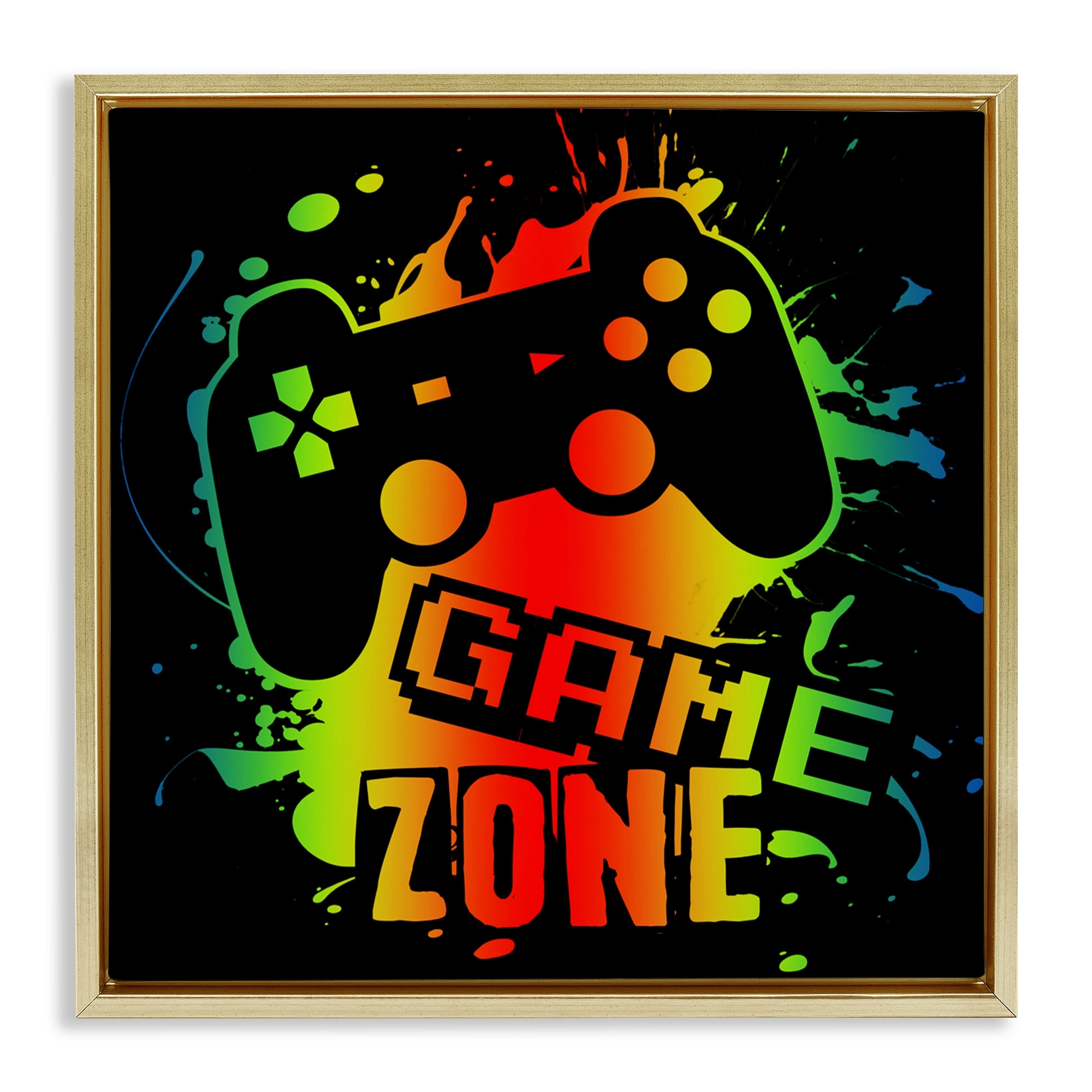 Stupell Gradient Gaming Zone Framed Floater Canvas Wall Art Design By Marcus Prime