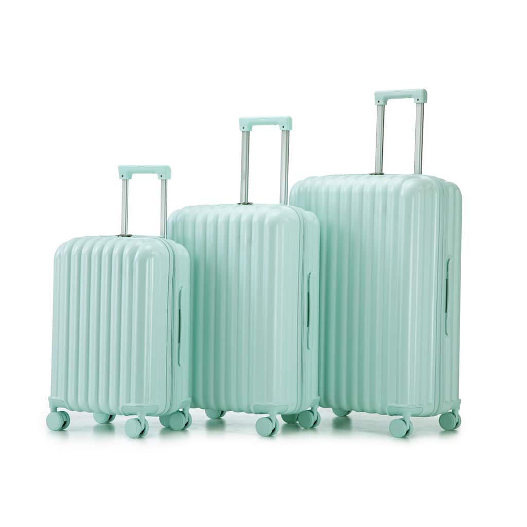 Carry on Hardshell 3 Piece ABS Luggage Set with Cup Holder & USB Port & Phone Holder
