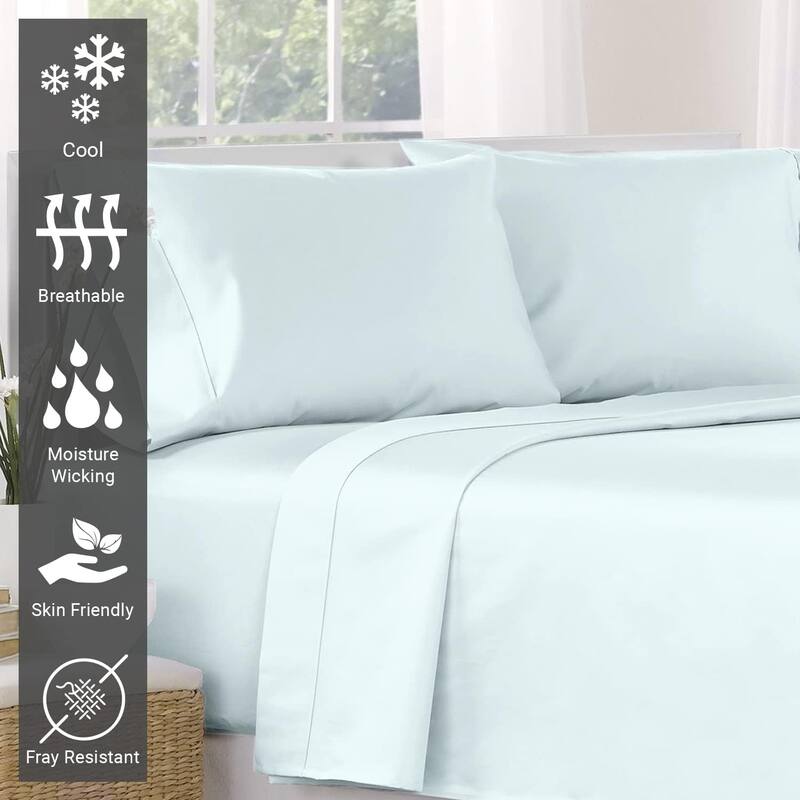 Lavish Touch 400 TC 100 % Cotton Flat Sheet Only 1 Pc with Stylish 4" Hem