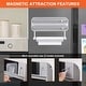 preview thumbnail 4 of 5, 3 In 1 Plastic Wrap Dispenser With Cutter And Magnetic Bottom Gray