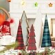 preview thumbnail 20 of 34, Glitzhome Wooden Sign Christmas Tree Shaped Table Decor for Home Shelf Xmas Party