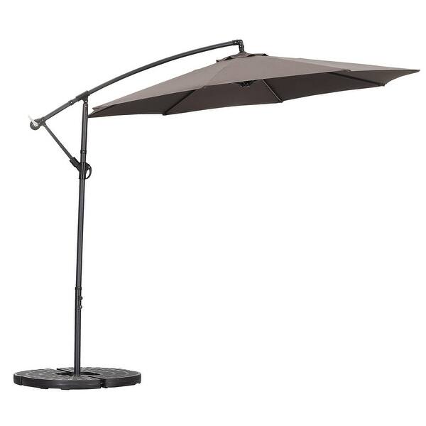 Shop Zenova 10ft Solar Patio Umbrella 360 Degree Outdoor Overstock 32111634