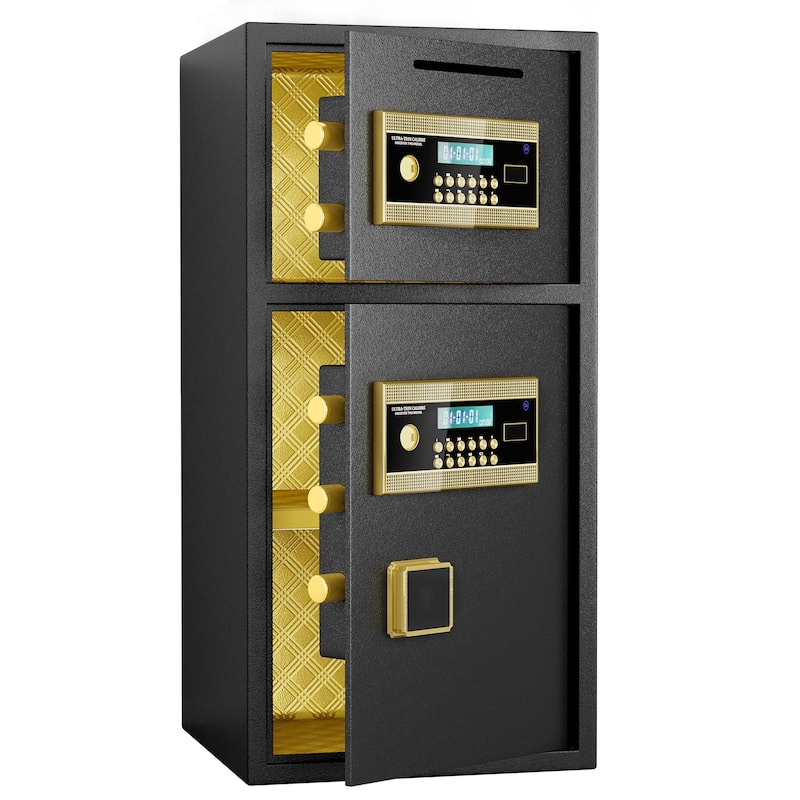 Large Double-door Coin-operated Safe,Digital Security Safe with Fireproof and Waterproof Bag,6.0 Cubic Feet Safe Box