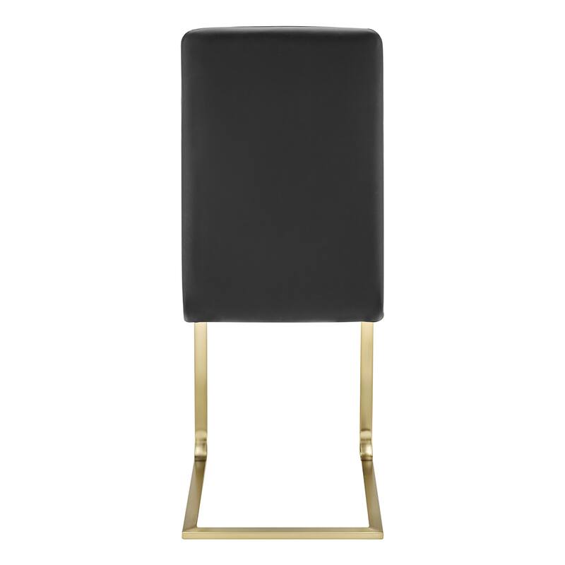 Cinzia Dining Chair in Black with Matte Brushed Gold Legs - Set of 2