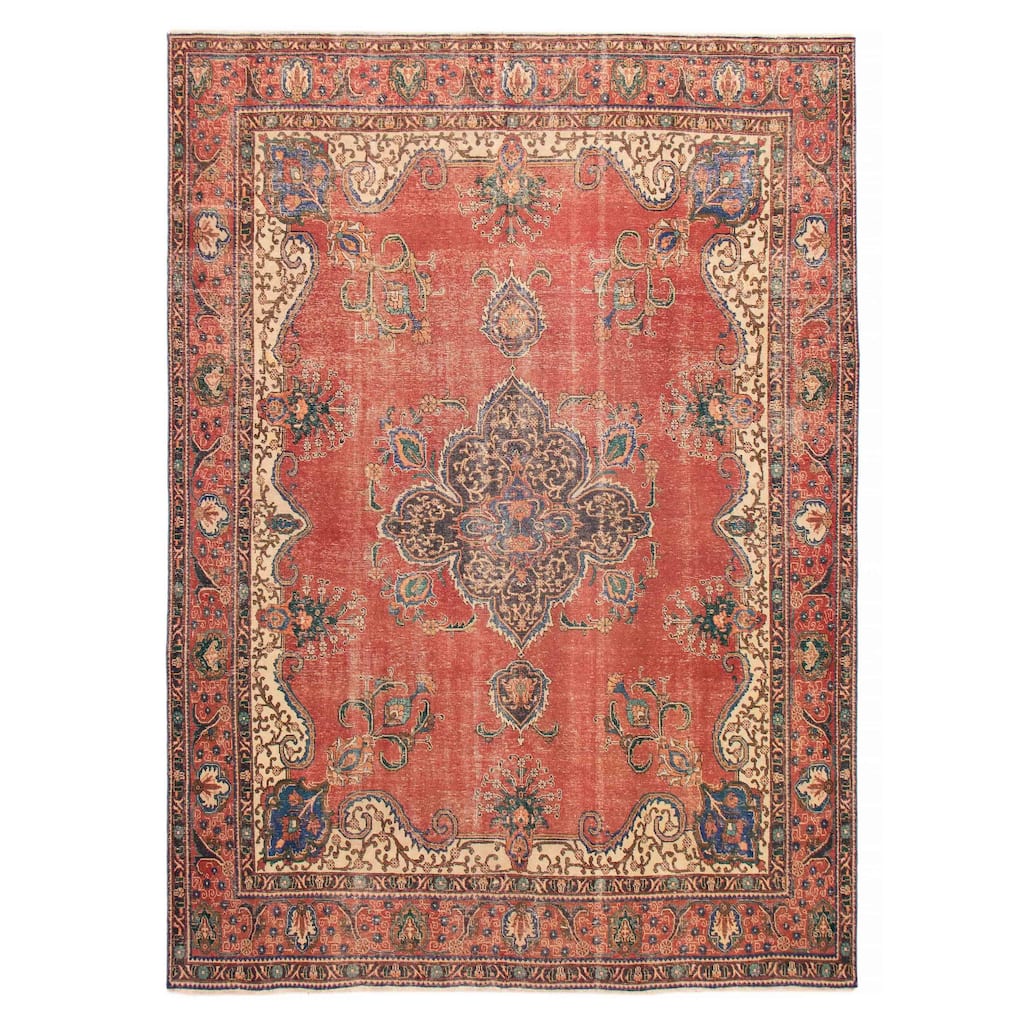 ECARPETGALLERY Hand-knotted Antalya Vintage Red Wool Rug - 9'2 x 13'1