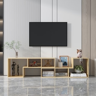 Double L Shaped TV Stand, Display Entertainment Center Shelf with ...