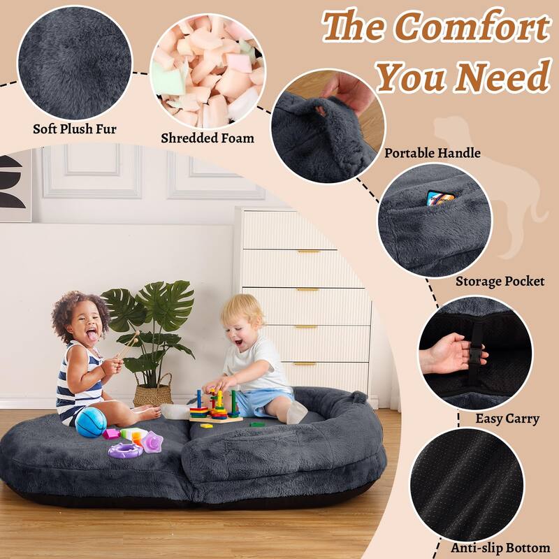 Foldable Human Sized Dog Bed for People Adults