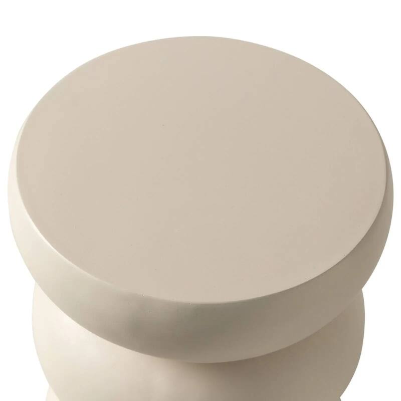 Sonia 13" Round Fiberstone Side Table with Three-Tier Design and Powder-Coated Finish