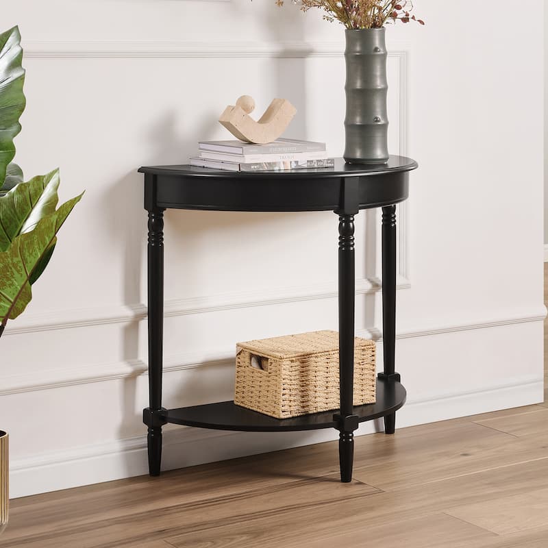 Convenience Concepts French Country Half-Round Entryway Table with Shelf