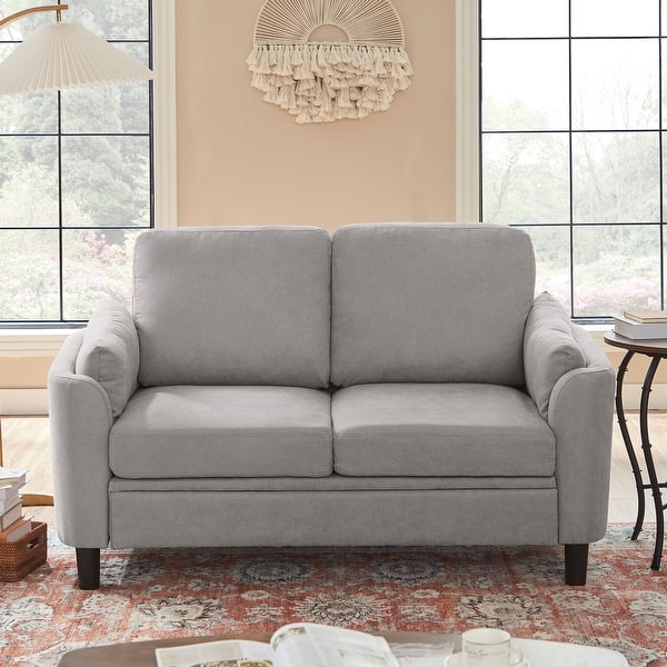 slide 2 of 42, 59.06" Loveseat Sofa with Soft Handrest Light Grey