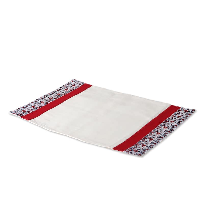 Novica Handmade Floral Captivation Cotton Table Runner And Placemats (7 Pieces)
