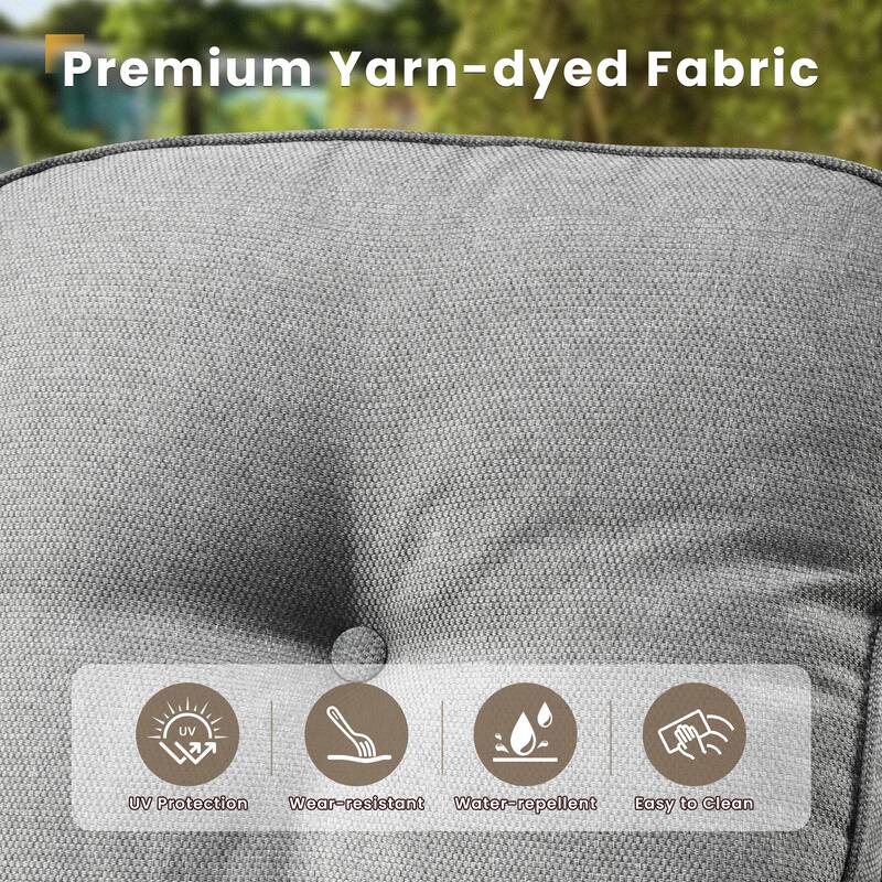 XIZZI 7-Piece Outdoor Patio Furniture Conversation Set with Ottomans