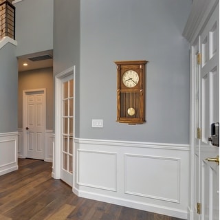 Howard Miller Ashbee II Grandfather Clock Style Chiming Wall Clock with Pendulum, Vintage, Old World, Classic Design