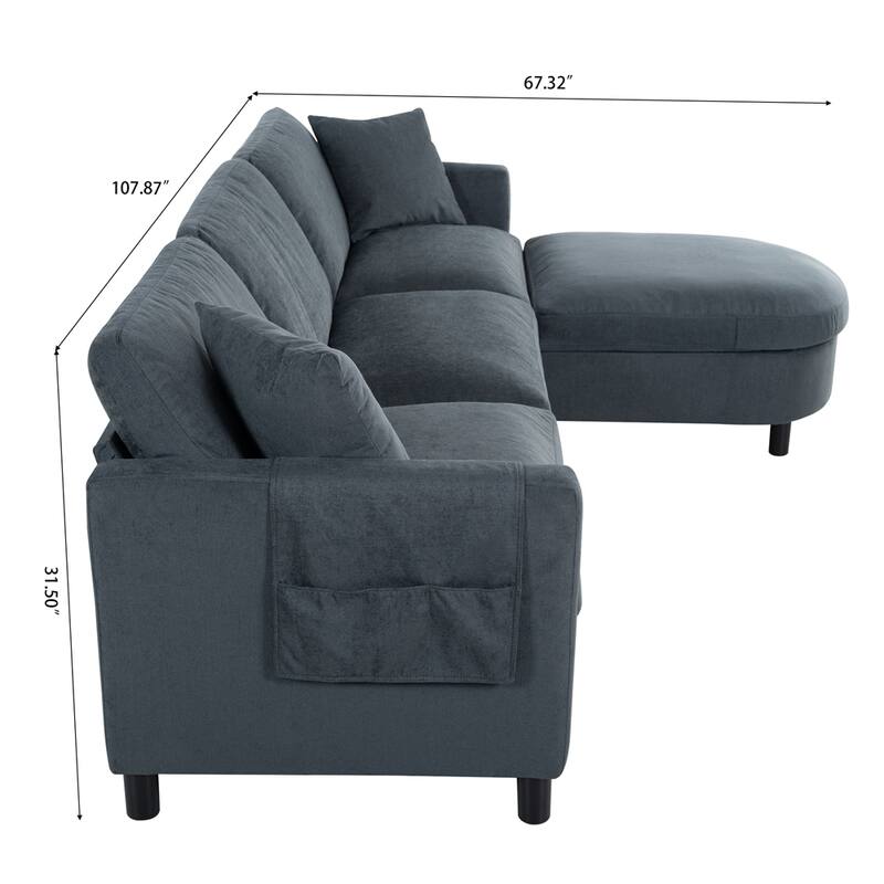 SOFA with Ottoman and Convenient Bag