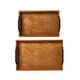 preview thumbnail 13 of 13, Glitzhome 2-Piece 18"/21"L Fall Wooden Geometric Carved Serving Trays with Metal Handles