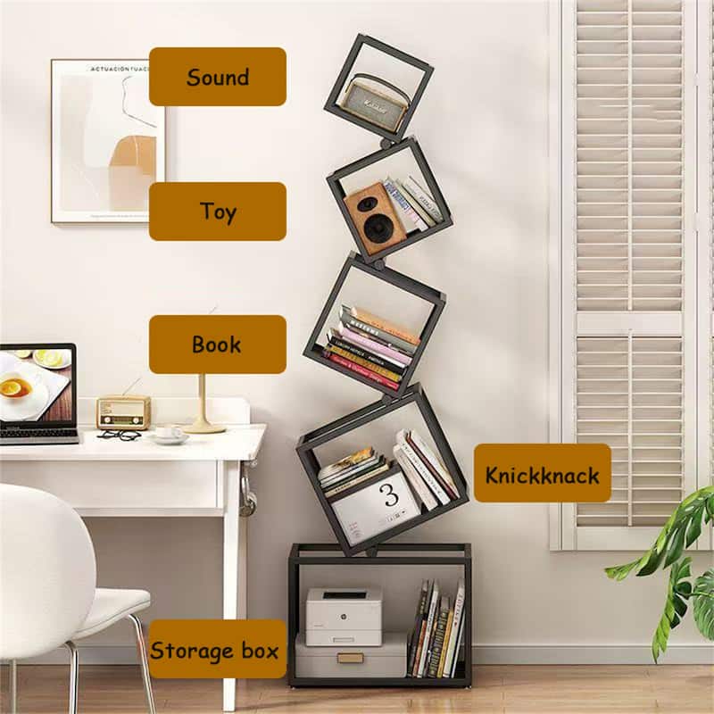 Multi-Tier Floor Shelf with Wall-Mounted Design for Storage and Display(Bear Weight:35kg)