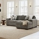 preview thumbnail 6 of 13, Roundhill Furniture Arden L-Shaped Convertible Living Room Sofa Chaise with Floating Ottoman, Posh Gray - 7'6" x 9'6"
