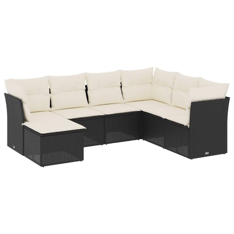 vidaXL Garden Sofa Set Black, Cream White - 21.7 x 21.7 x 14.6