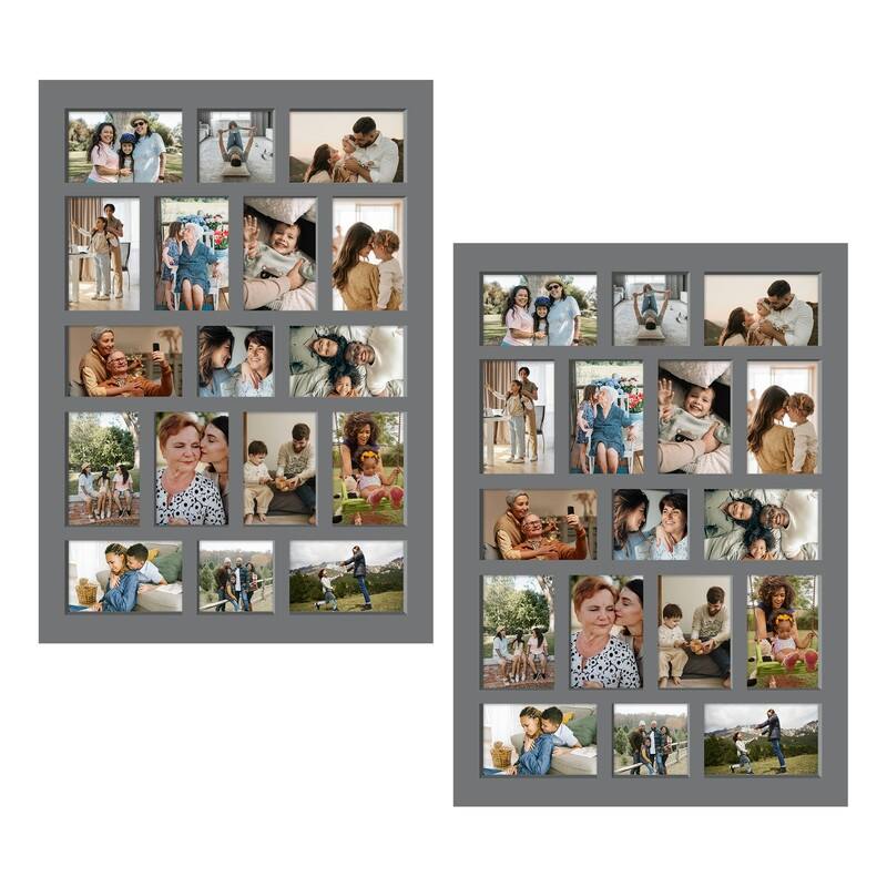 Rustic 17-Pack 4x6 Collage Frame 26.2x18.4 Inch Picture Frames Collage Wall Decor - Grey 2